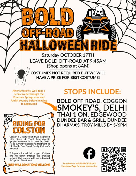 flyer for the Bold Off-Road 5th Annual Halloween Ride on October 17