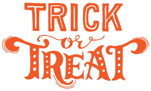 image of text "trick or treat"